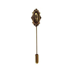 Vintage Avon Gold Tone Fleur De Lis Oval Stick Pin Brooch Lapel Jewelry Glam